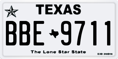 TX license plate BBE9711