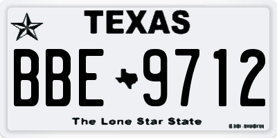 TX license plate BBE9712
