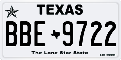 TX license plate BBE9722