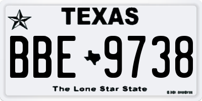 TX license plate BBE9738