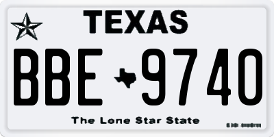 TX license plate BBE9740