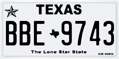 TX license plate BBE9743