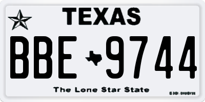 TX license plate BBE9744