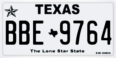 TX license plate BBE9764