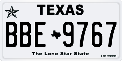 TX license plate BBE9767