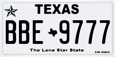TX license plate BBE9777