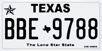 TX license plate BBE9788