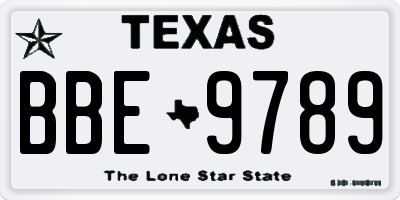TX license plate BBE9789