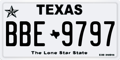 TX license plate BBE9797