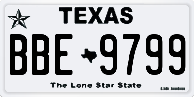 TX license plate BBE9799