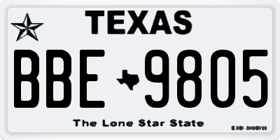 TX license plate BBE9805