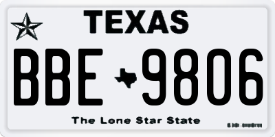 TX license plate BBE9806