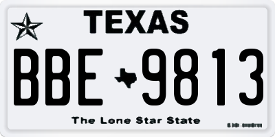 TX license plate BBE9813