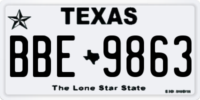 TX license plate BBE9863