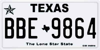 TX license plate BBE9864