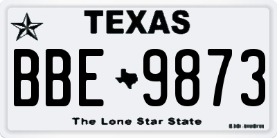 TX license plate BBE9873