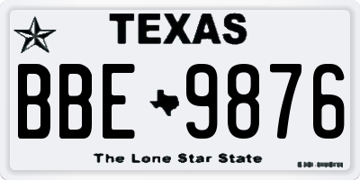 TX license plate BBE9876