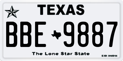 TX license plate BBE9887