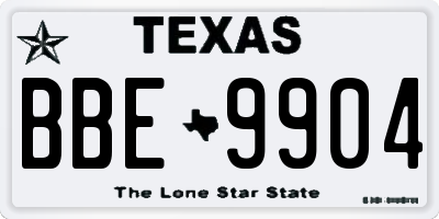 TX license plate BBE9904