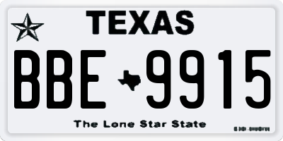 TX license plate BBE9915