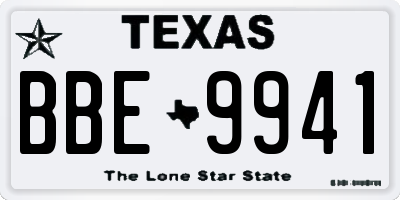 TX license plate BBE9941