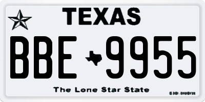 TX license plate BBE9955