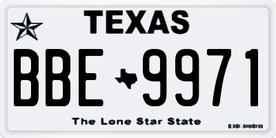 TX license plate BBE9971