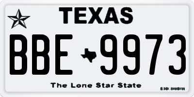 TX license plate BBE9973