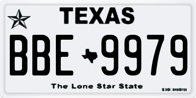 TX license plate BBE9979