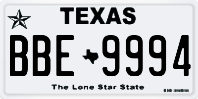 TX license plate BBE9994