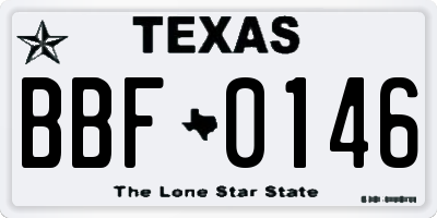 TX license plate BBF0146