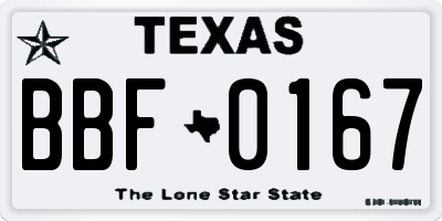 TX license plate BBF0167