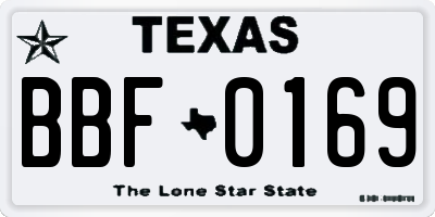TX license plate BBF0169