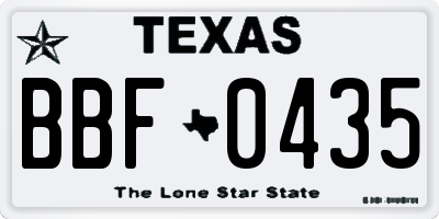 TX license plate BBF0435