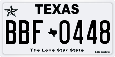 TX license plate BBF0448