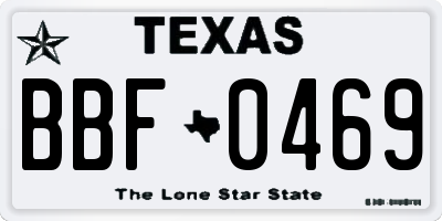 TX license plate BBF0469