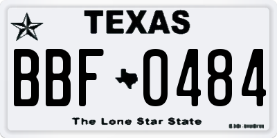TX license plate BBF0484