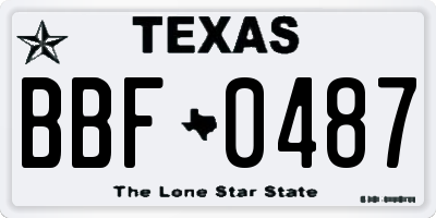 TX license plate BBF0487