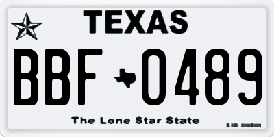 TX license plate BBF0489
