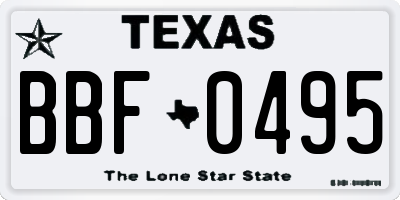 TX license plate BBF0495