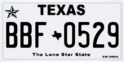 TX license plate BBF0529