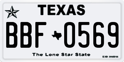 TX license plate BBF0569