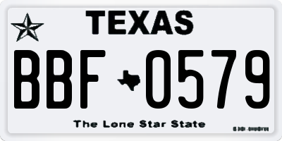 TX license plate BBF0579