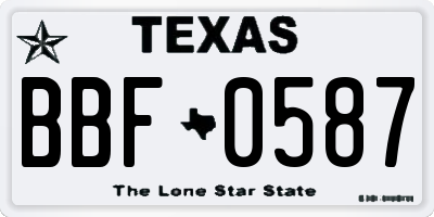 TX license plate BBF0587
