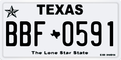 TX license plate BBF0591