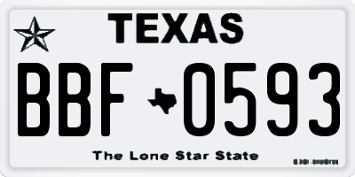 TX license plate BBF0593