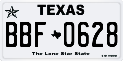 TX license plate BBF0628