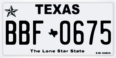 TX license plate BBF0675