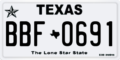 TX license plate BBF0691