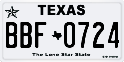 TX license plate BBF0724